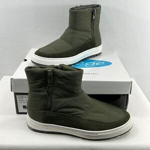 Aqua College Sage Zip Ankle Boots- Olive Cow Suede/Nylon- Size 9 M- NIB